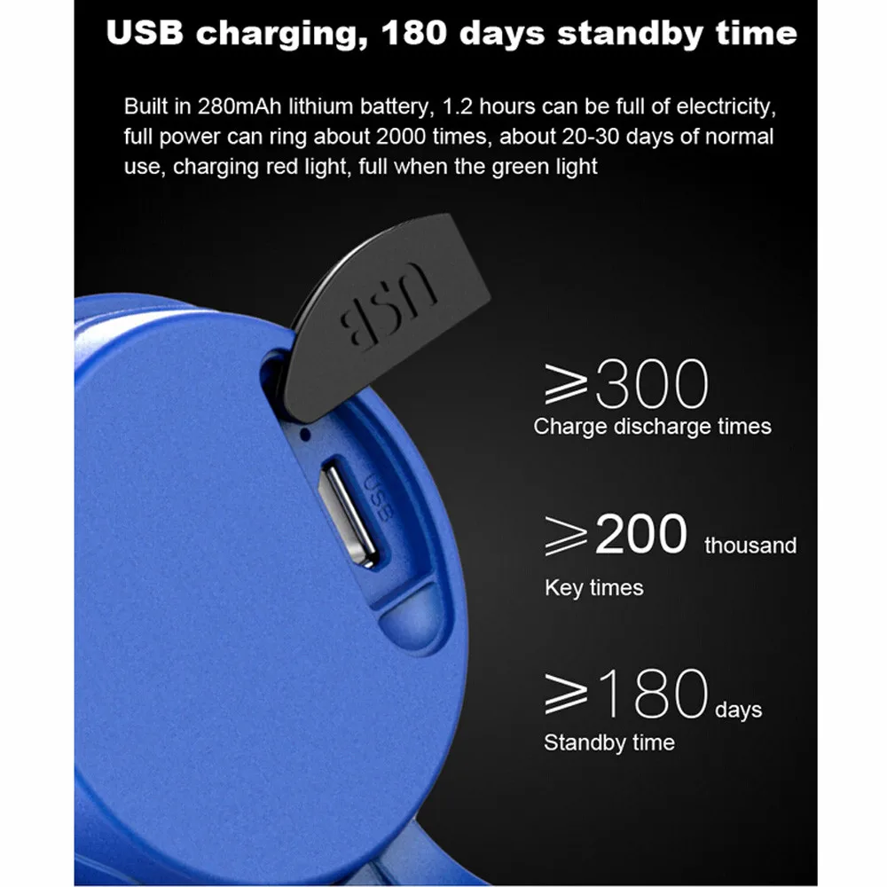 Kongyide велосипедный, зарядка от usb велосипедный Звонок алюминиевый велосипедный Звонок Рог велосипедный Звонок для безопасности велосипедный Звонок