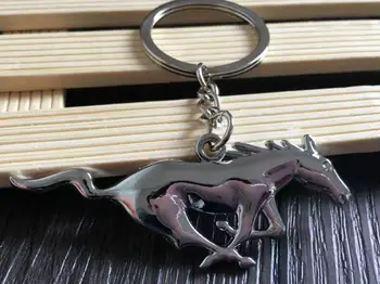 

50pcs Metal Horse Car Key Rings Key Chain Stickers Running Horse Keychains Styling for Fiesta Escort Kuga Explorer Mustang