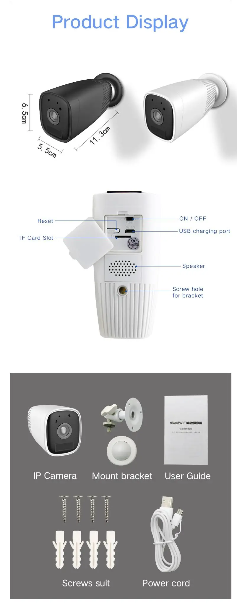 Детский спальный монитор HD 1080P батарея камера Hotspot IP55 Водонепроницаемая беспроводная ip-камера PIR M-otion Обнаружение домашняя камера с Wi-Fi