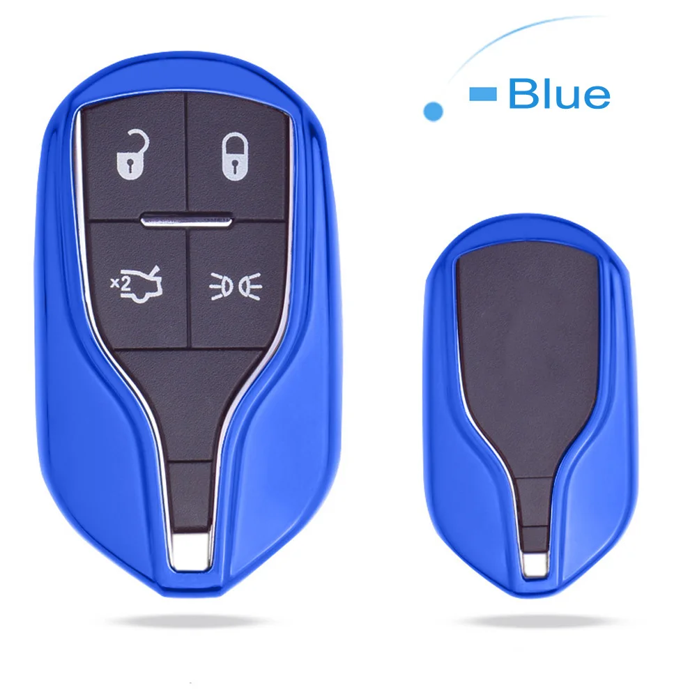 Option 4 Удаленный Автомобильный ключ сумка чехол брелок с кольцом для ключей для Maserati Ghibli 2013- Levante- Quattroporte 2013 - Название цвета: Option 4