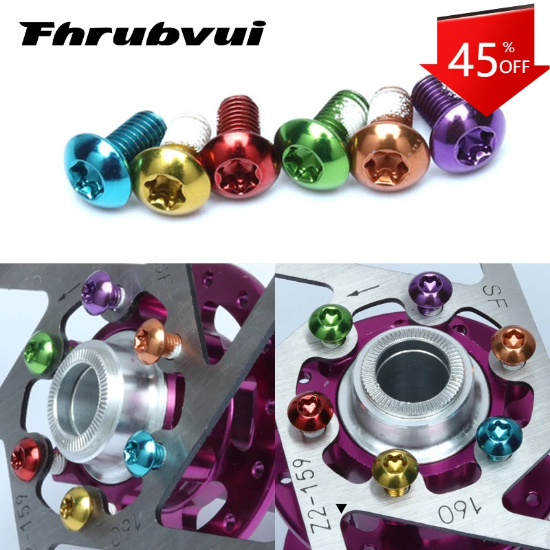 12pcs Bicycle Brake Disc Screws Colorful Rotor Bolts Steel M5*10mm 1.8g