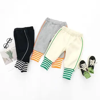 

WLG girls winter pants kids velvet thick beige black gray casual pant baby girl warm all match trousers