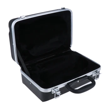 

Durable Pocket Trumpet Hard Case Box With Comfortable Handle Lock Accs Black
