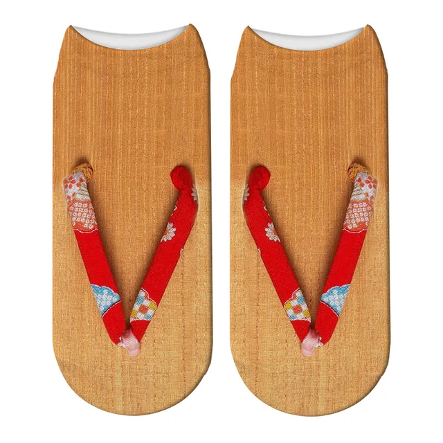 3D Funny Slippers Printed Low Ankle Cotton Socks  Fashion Harajuku  Soft Short Socks Cute Happy Boat Sox for Female Style6