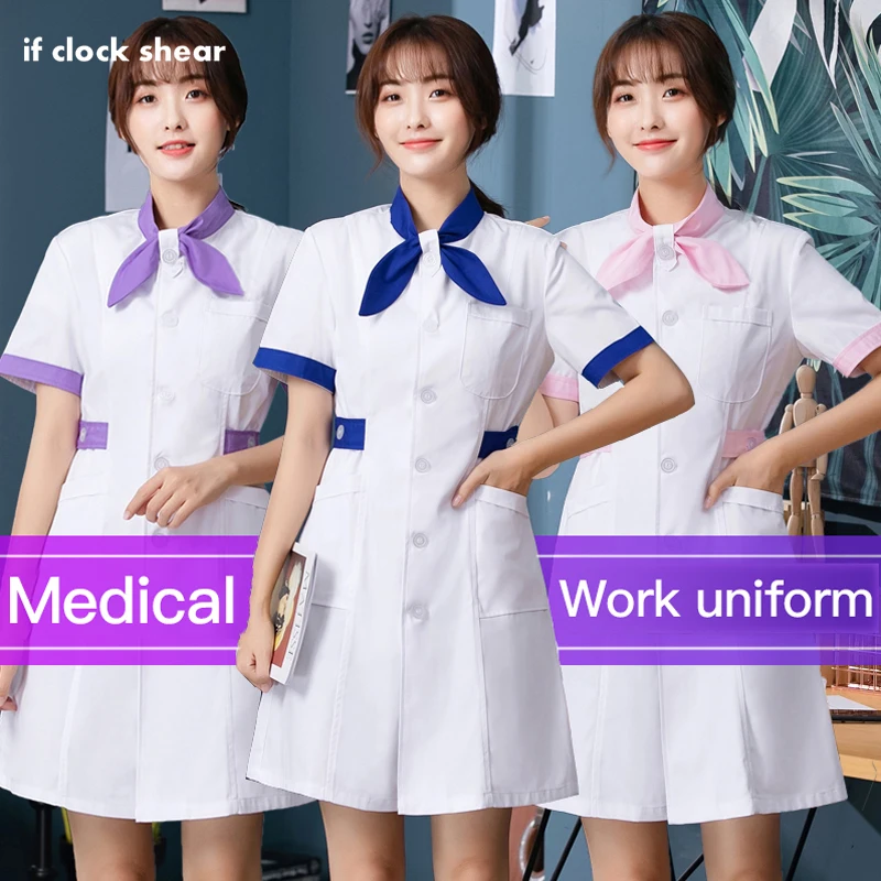 Женская униформа медсестры медицинская комбинезоны пальто для фармацевтической