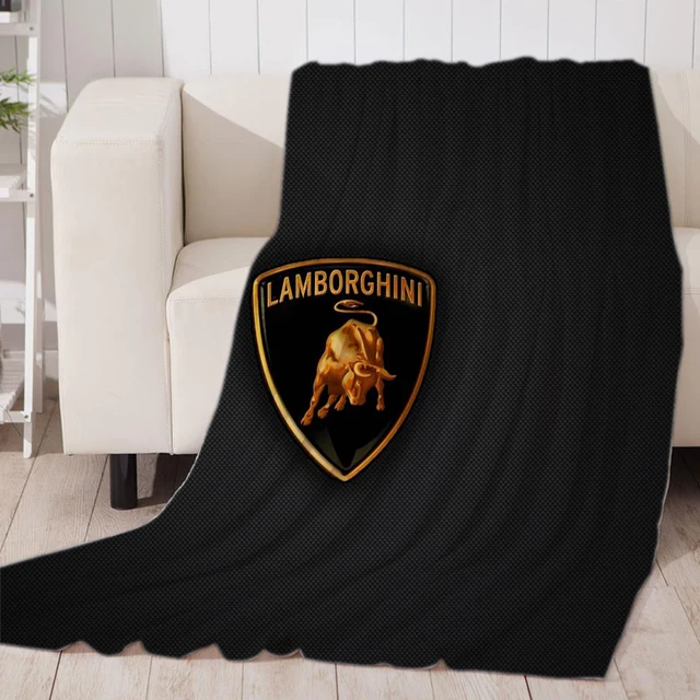 Luxury Lamborghini Sports Car Logo Blanket, Plush Warm Blanket for Winter Bedding, Sofa and Plush House Warm Decoration Gifts MULTI