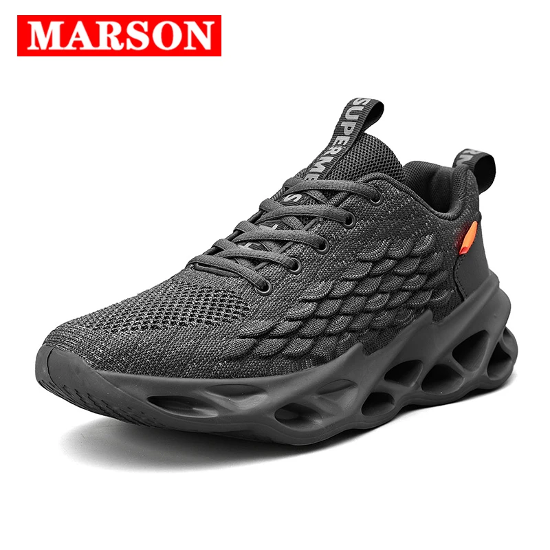 

New men shoes casual lightweight blade running shoes shockproof lace up breathable sneakers height increase walking gym shoes