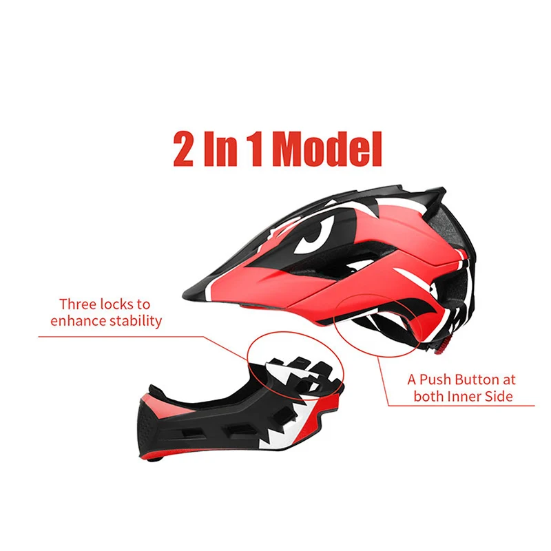 Детский велосипедный шлем 2 в 1, полностью покрытый, для велоспорта, Helment, Ультралегкая, регулируемая, Спортивная, защитная шапка, Mtb, для гонок, детские шлемы, синий