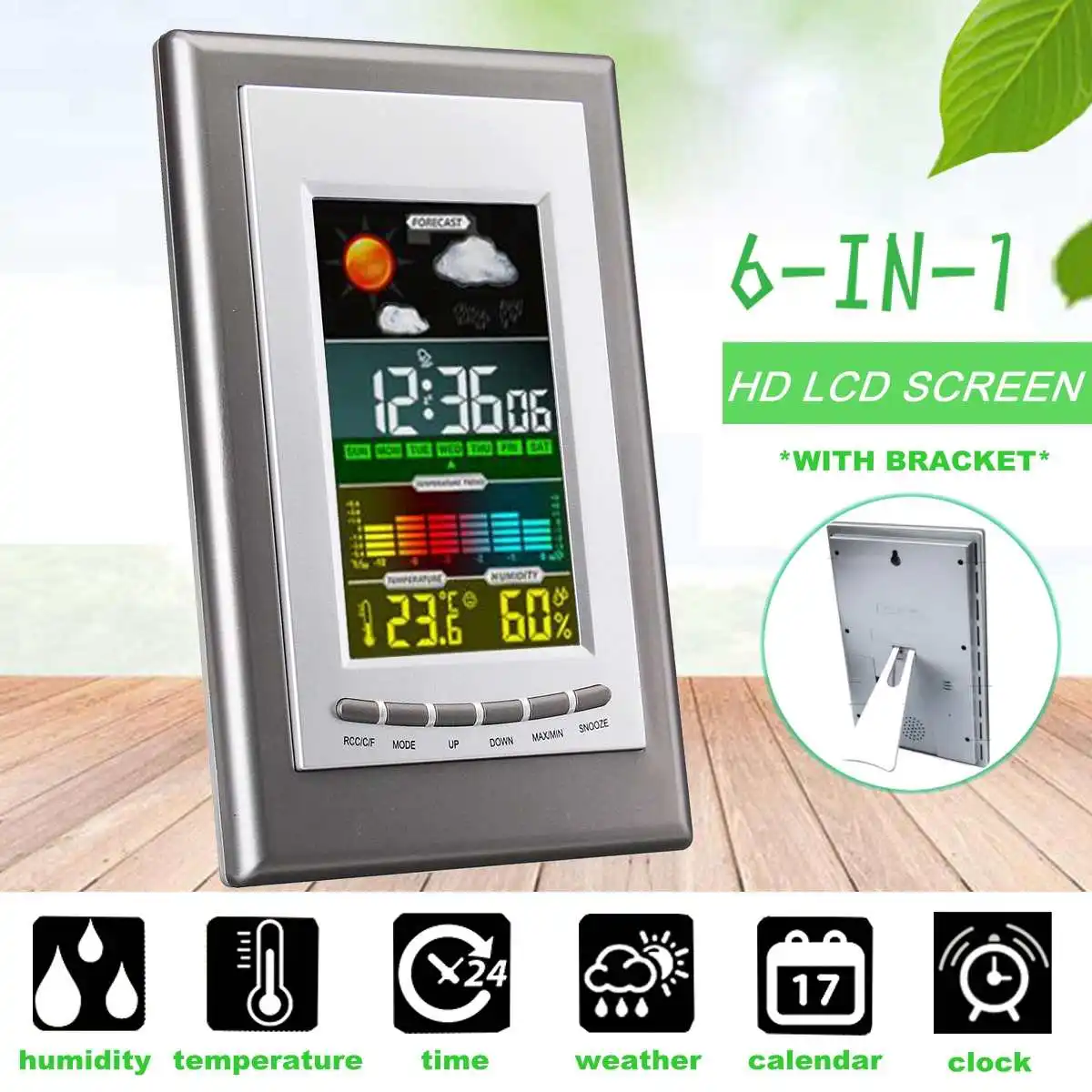 Метеостанция lcd цветной экран цифровой термометр гигрометр Дата часы настенные
