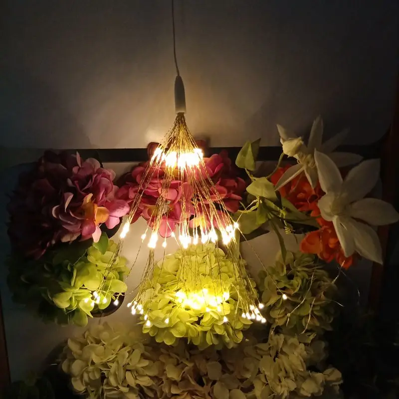 

Fireworks Copper Fairy Lights Festival Hanging Starburst String Lights Indoor Outdoor Twinkle Light Garland Christmas Lighting