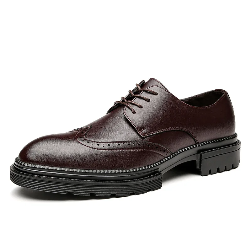 New Men Brogue Shoes Fashion Casual Genuine Leather Size 39-44