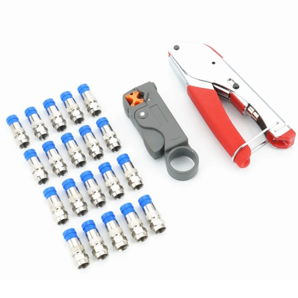 

Coaxial cable crimping tool set Squeezing forceps&Wire stripper For RG58 RG59 RG6 Coax Cable Crimper With Compression Connectors