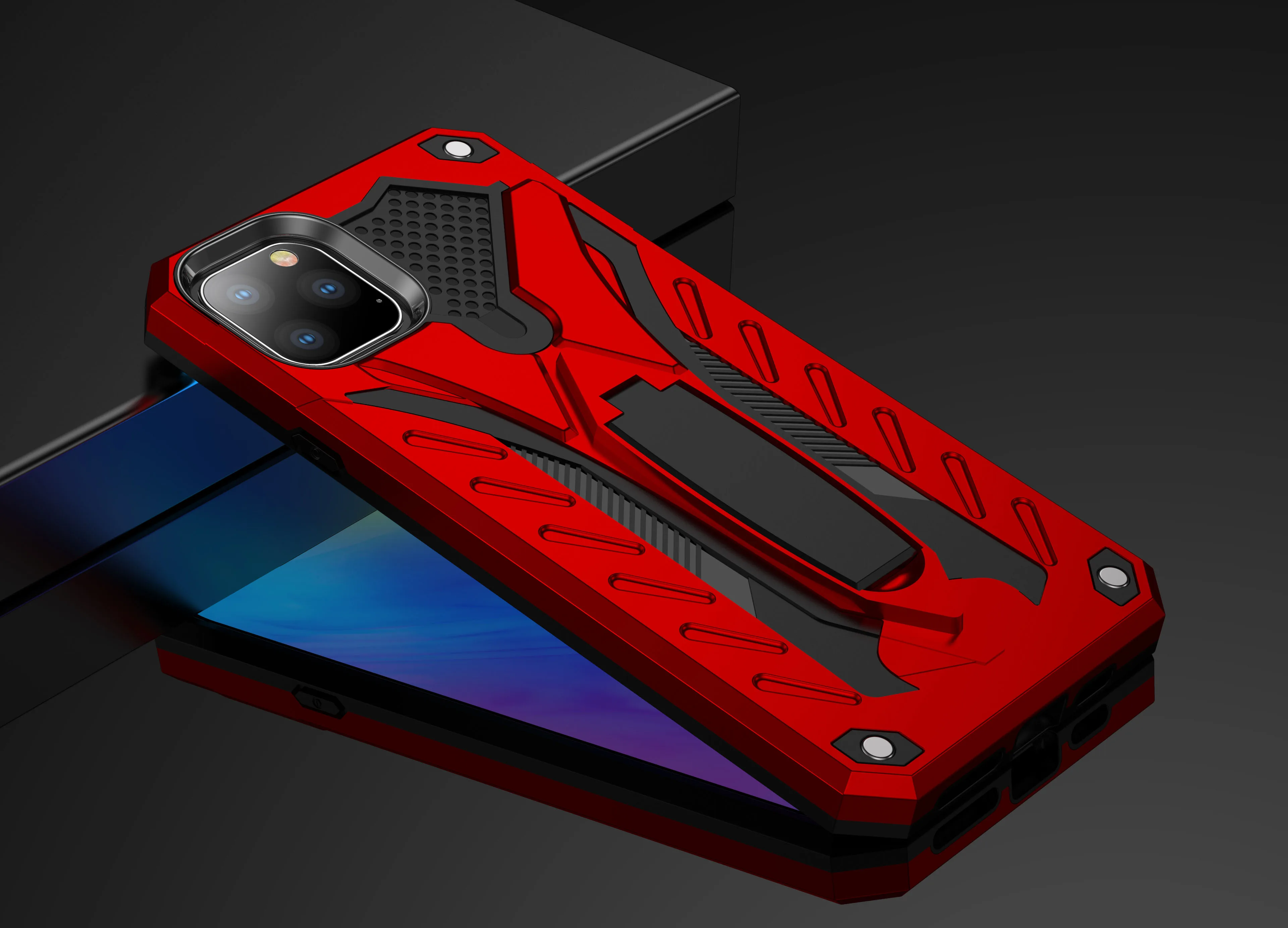 Для iphone 11 11pro 11 pro Max Phantom Knight stealth кронштейн ТПУ Мягкая оболочка+ Твердый чехол из поликарбоната чехол для телефона