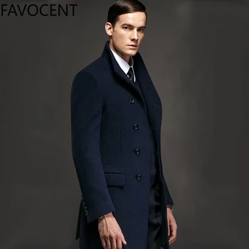 

High Quality Wool Coat Mens Long Jacket Thicken Coats Man Winter 2019 Woolen Male Overcoat Fashion Mens Trench Coat Jacket