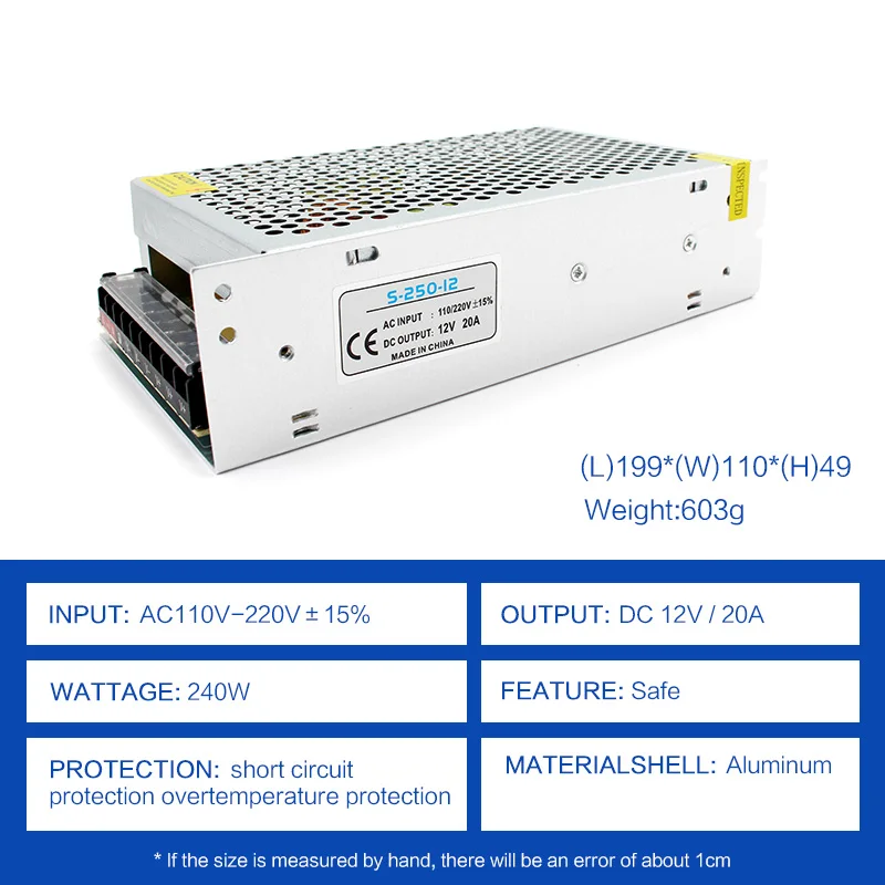AC110V 240V DC Светодиодный источник питания AC 5 12 24 V 36 48 2A 3A 5A 10A светодиодный драйвер
