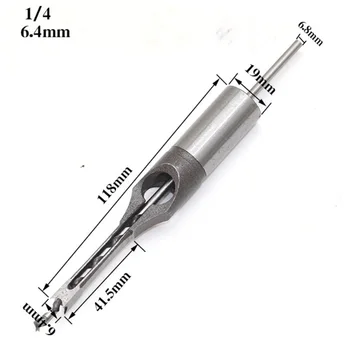 

7pcs 6-12.7mm Square Hole Saw Drill Bit Set Chisel Auger Tool Accessories