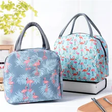 Водонепроницаемая Складная ручная сумка Bento Box с фламинго, сумка для ланча, многофункциональная изолированная сумка-холодильник, сумка-холодильник