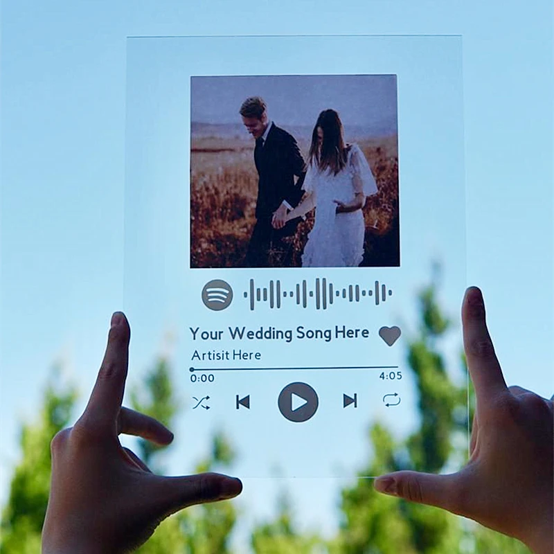 Стеклянное искусство Spotify персонализированная фотография и музыка код