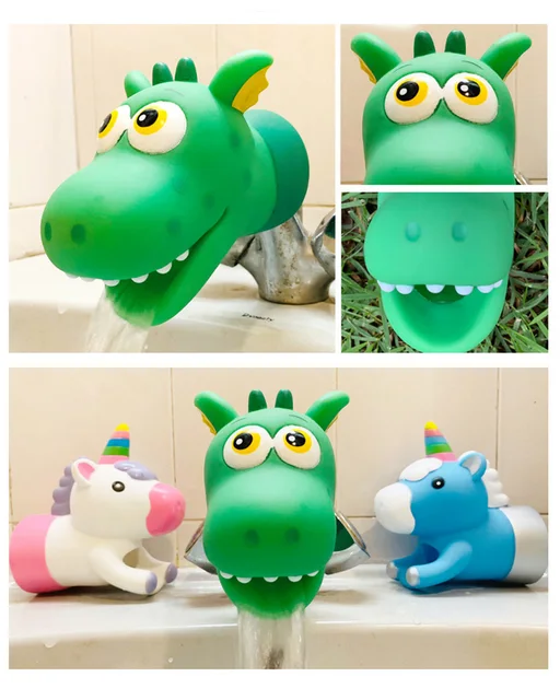 Cute Animal Faucet Extender Water Children Saving Cartoon Faucet Tool Help Washing Hands Bathroom Bath Toys Kitchen Tap Tok Kids 5