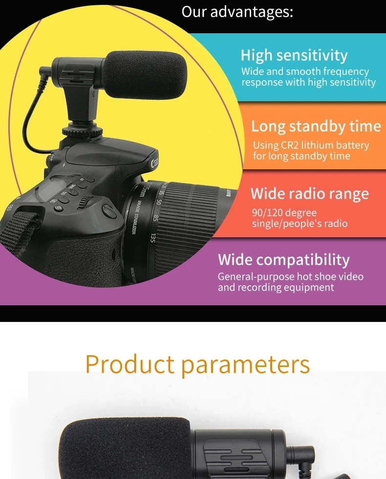 FELYBY MIC-06 Профессиональный DSLR конденсаторный интервью с микрофоном видео Запись микрофон записывающая видеокамера для производства фильмов микрофон