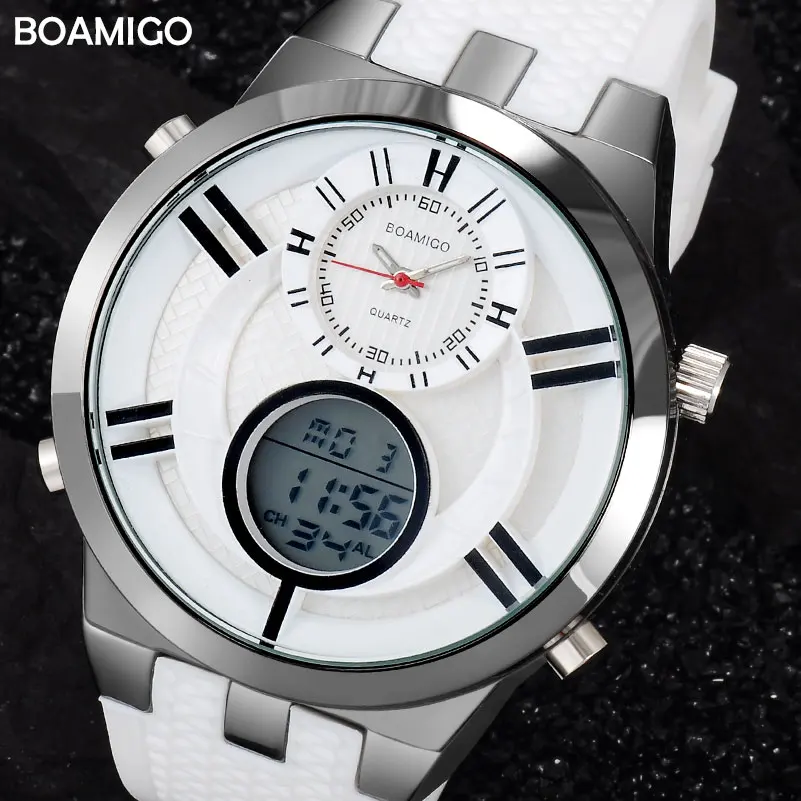 Часы наручные BOAMIGO Мужские Спортивные кварцевые брендовые аналоговые цифровые