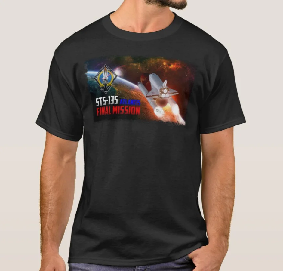 

Creative Design Space Shuttle Atlantis Final Mission T-Shirt. Summer Cotton Short Sleeve O-Neck Mens T Shirt New S-3XL