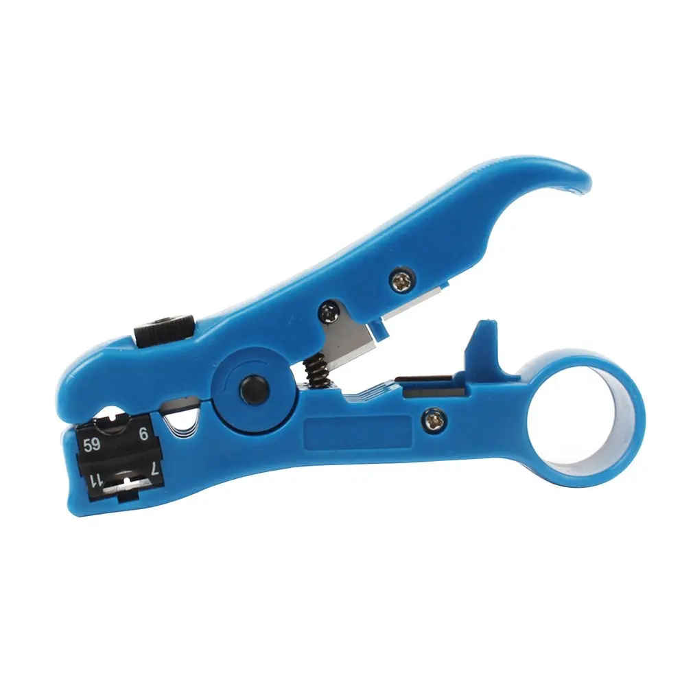

Universal Network Cable Stripper Cutter Stripping Pliers Tool Flat or Round UTP Cat5 Cat6 Wire Coax Coaxial Stripping Tool