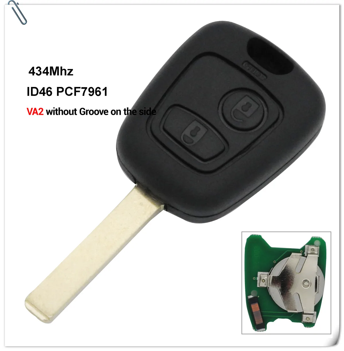 2 кнопки дистанционного ключа автомобиля 433 МГц ID46 pcf7961 для Citroen C1 C2 C3 C4 Saxo Picasso для peugeot 106 206 306 307 107 207 407 партнер