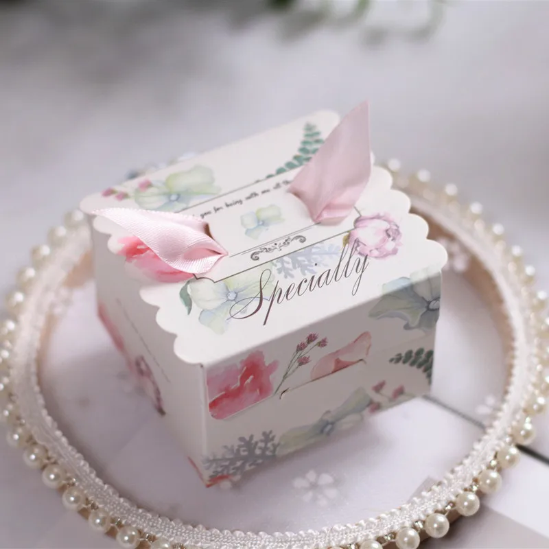 5 шт. милые бумажные подарочные пакеты единорога квадратная коробка для конфет Единорог вечерние свадебные Mariage Dragee коробка с лентой оберточная бумага для шоколада