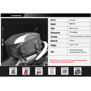 

Hot Large Capacity Motorcycle Bag Tail Bag Waterproof Wear-resistant Helmet Rear Back Seat Handbag Backpack Motorcycle Bag