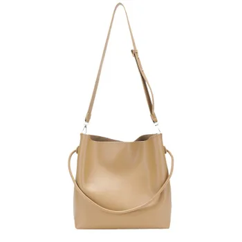 

female pu leather chic fashion one shoulder bag for women novelty brief daily khaki brown black tote handbag