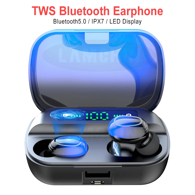 TWS 5 0 Bluetooth HD стерео спортивные наушники Беспроводная гарнитура с двойным