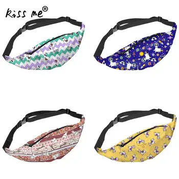 

Floral Printed Outdoor Running Bags Waist Bag For Money Phone Keys Mini Training Fitness Sport Bags Unisex Daypack