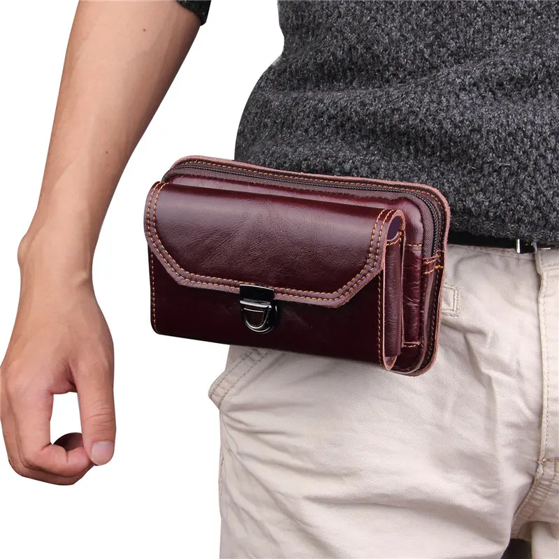 Universal Pouch Waist Belt Clip Case For iPhone XS XR 11 Huawei P30 Holster Leather Cover Phone Storage Bag | Мобильные телефоны и