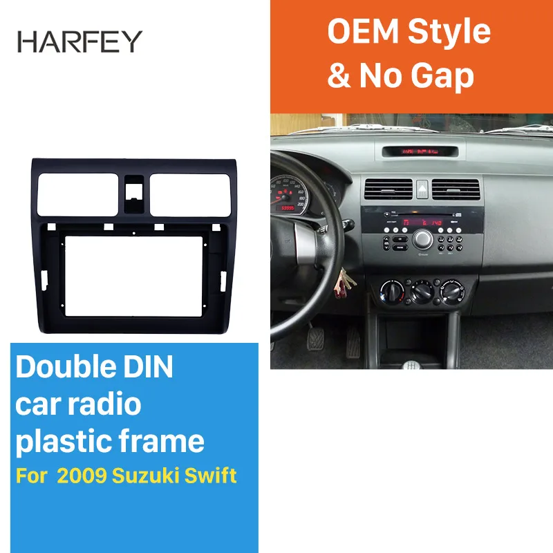

Harfey Car Radio 2Din Fascia Black Frame 10.1 inch for SUZUKI SWIFT 2009 Dash Mount Kit Trim Panel No gap