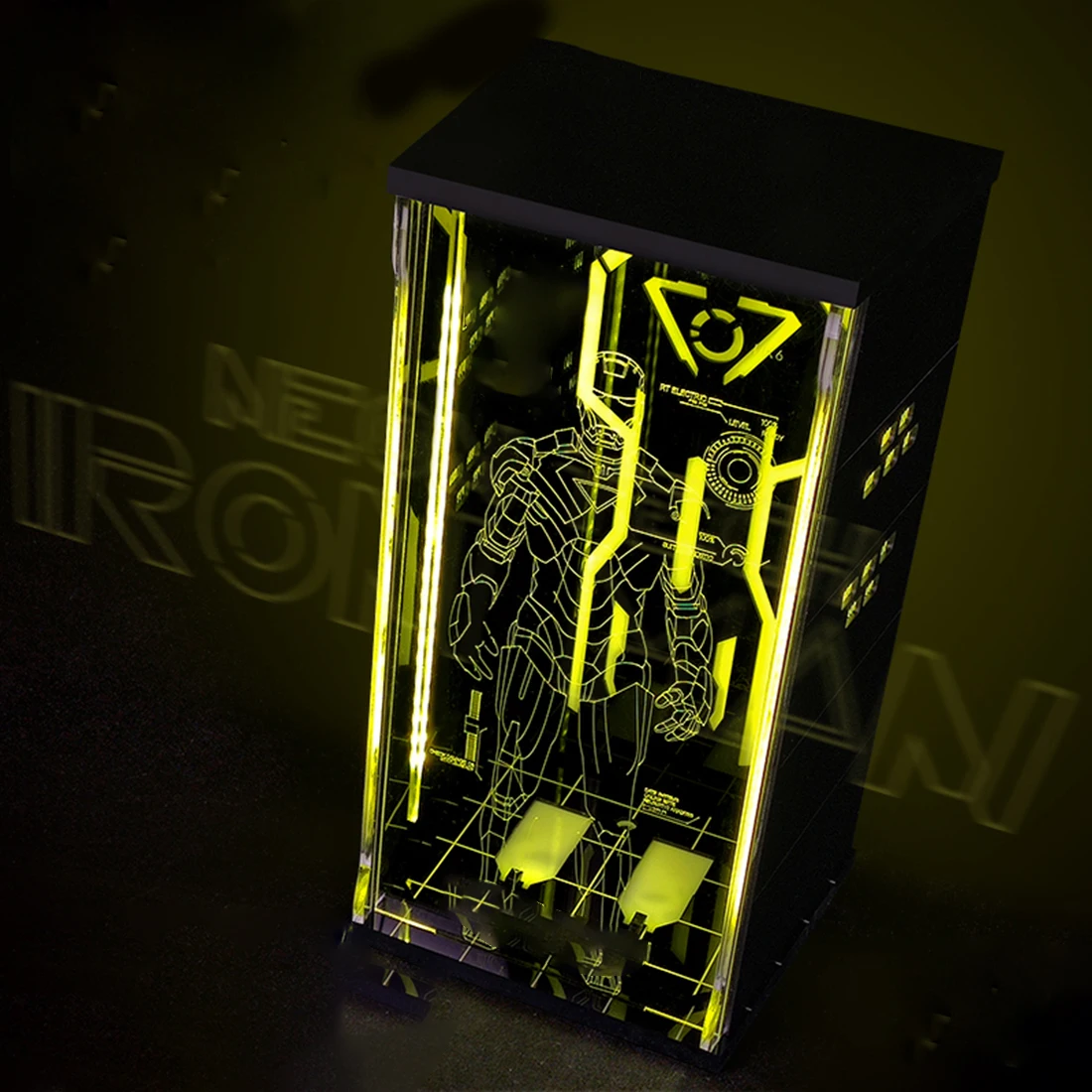Акриловый зал Дисплей коробка с желтым светодиодный для 1/6 Hottoys серии модель развивающая игрушка подарок для ребенка для взрослых-Тип B/Тип A