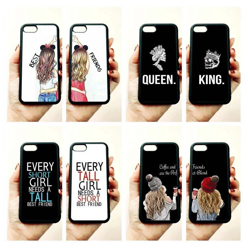 Мягкие чехлы MaiYaCa BFF с надписью best friends forever queen для apple iPhone 11 pro max 5s SE 6s 7 8 plus XR XS MAX TPUT |