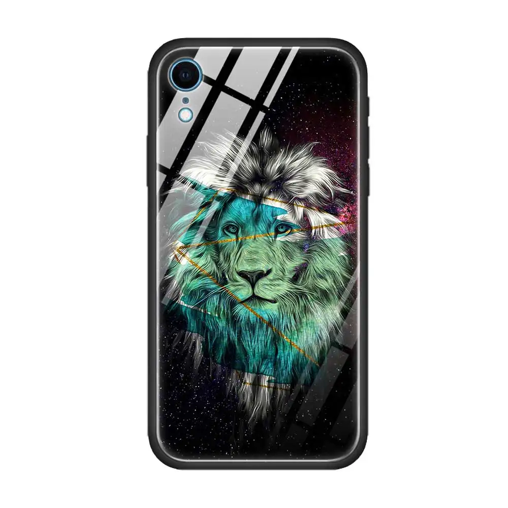 T03 Закаленное стекло чехол для Apple iPhone 8 7 6 6S Plus чехол для iPhone 11 11Pro XS MAX XR X абстрактный тигр на Луне - Цвет: T03
