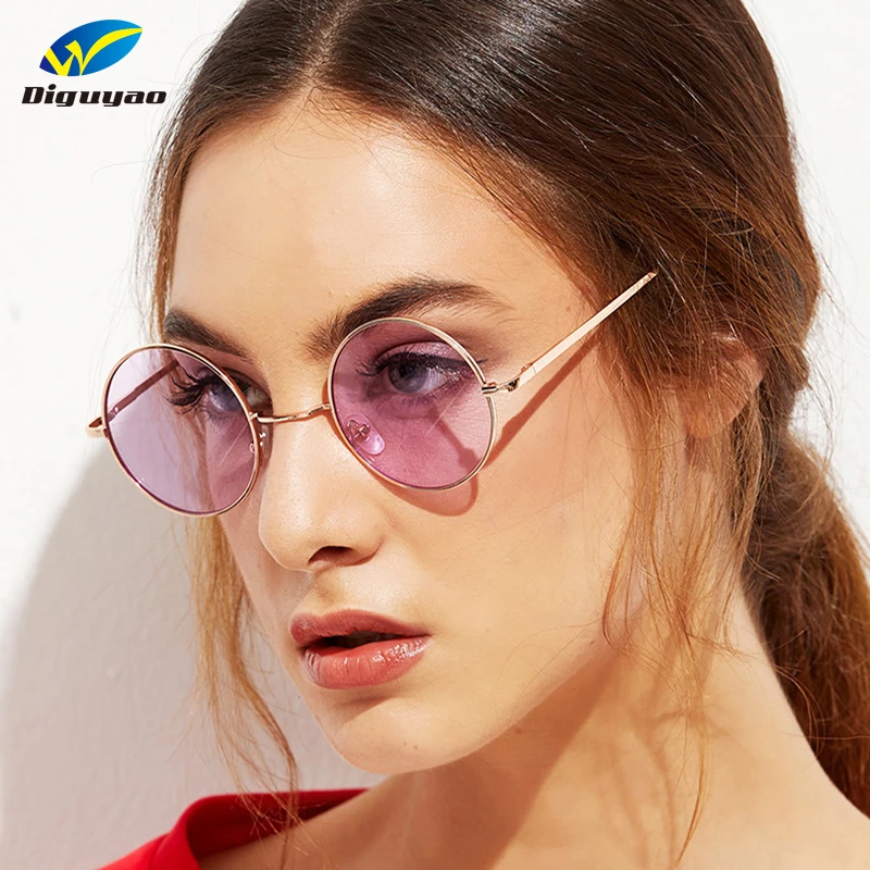 Очки солнцезащитные женские и мужские круглые в металлической оправе |