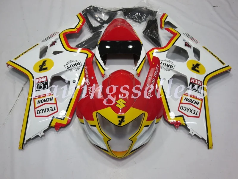 

New ABS Plastic Fairings Kit Fit For Suzuki GSXR600 GSXR750 GSX-R600 R750 K4 2004 2005 Injection Mold red yellow white