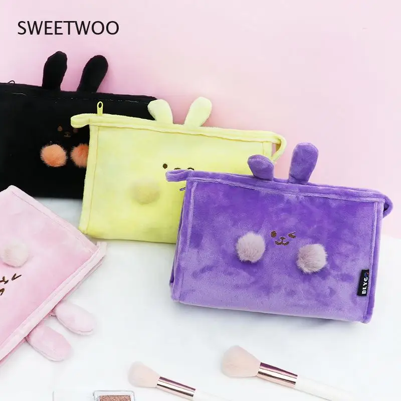 

Cosmetic bag cartoon square plush lipstick storage toilet bag carrying bag girl bag