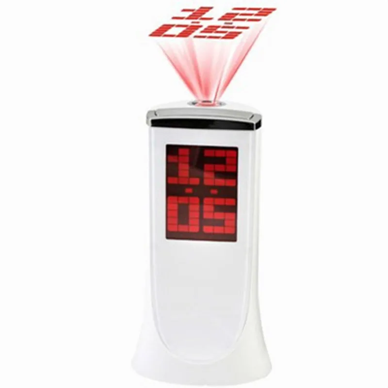 Style G White Светодиодный USB проекционный будильник, цифровые часы с функцией повтора даты, подсветка, проектор, календарь, настольный стол, светодиодные часы со временем, подарки - Цвет: Style G White