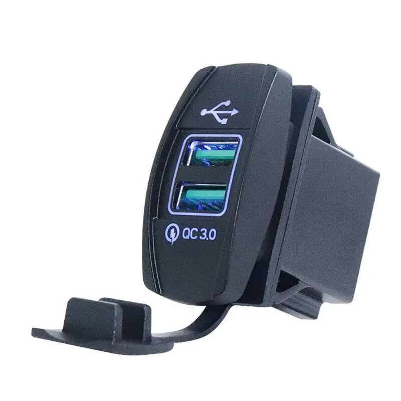 DIY двойной USB Quick Charge 3,0 светодиодный адаптер питания для быстрой зарядки 12 V/24 V автомобиля лодки мотоцикла SUV автобуса грузовика морского