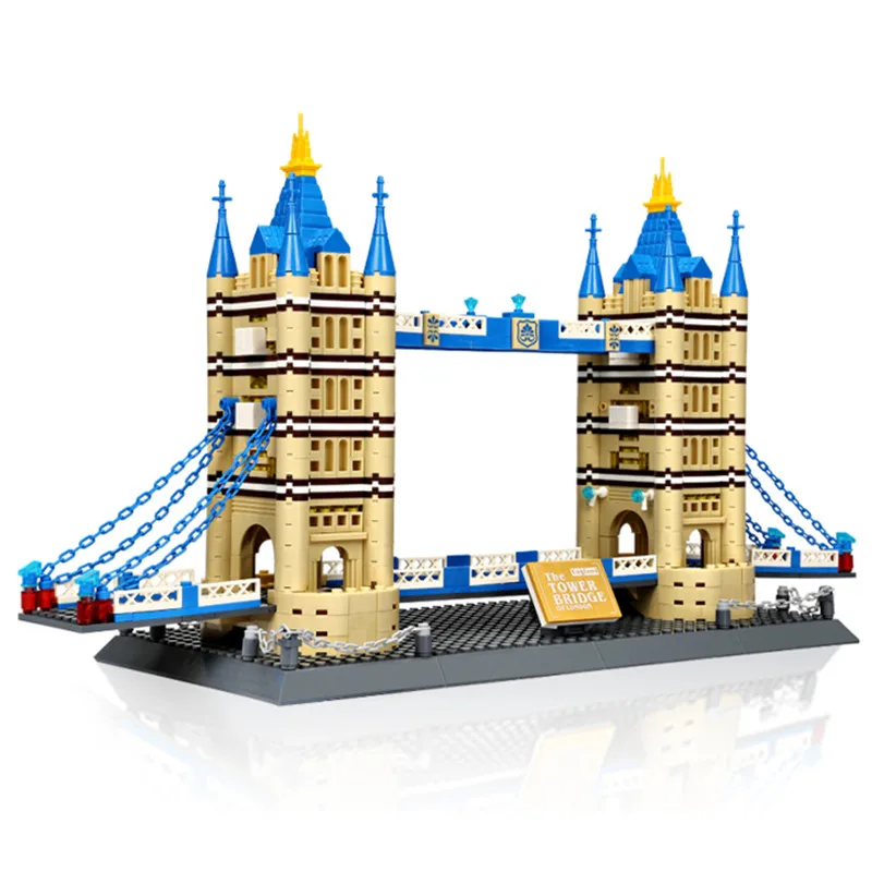 

WANGE 1033Pcs World Famous Architecture Notre-Dame London Tower Bridge Building Blocks Bricks Toys Compatible 8013