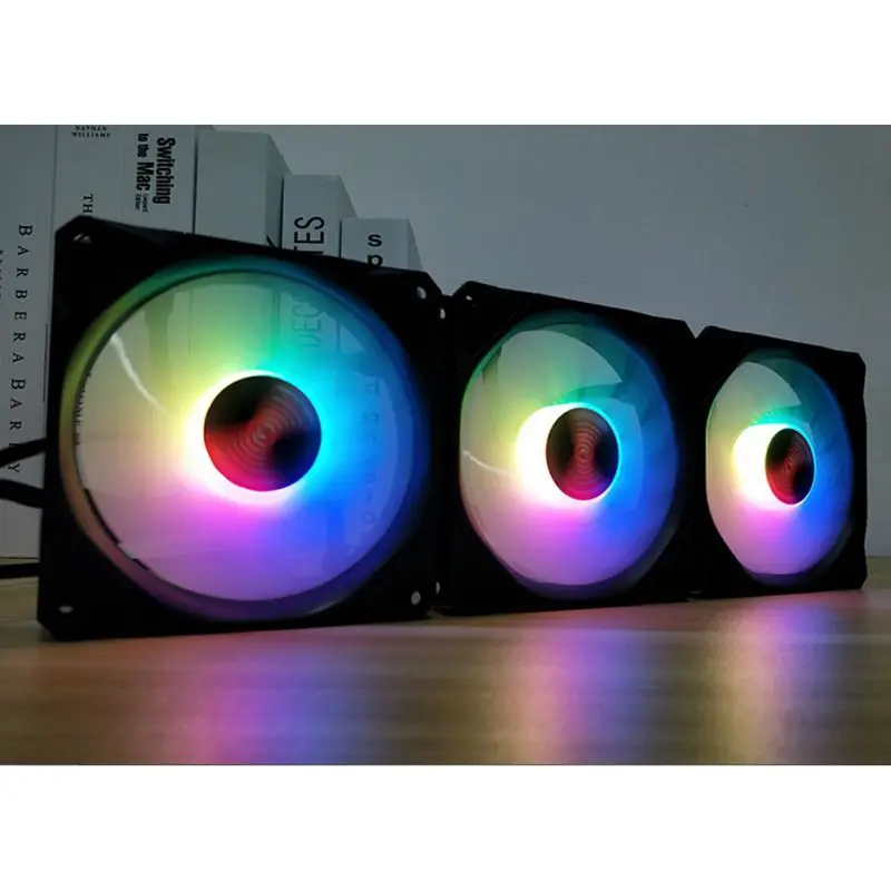 ПК настольный компьютер кулер бесшумный вентилятор чехол RGB Mute волшебное изменение цвета с контроллером
