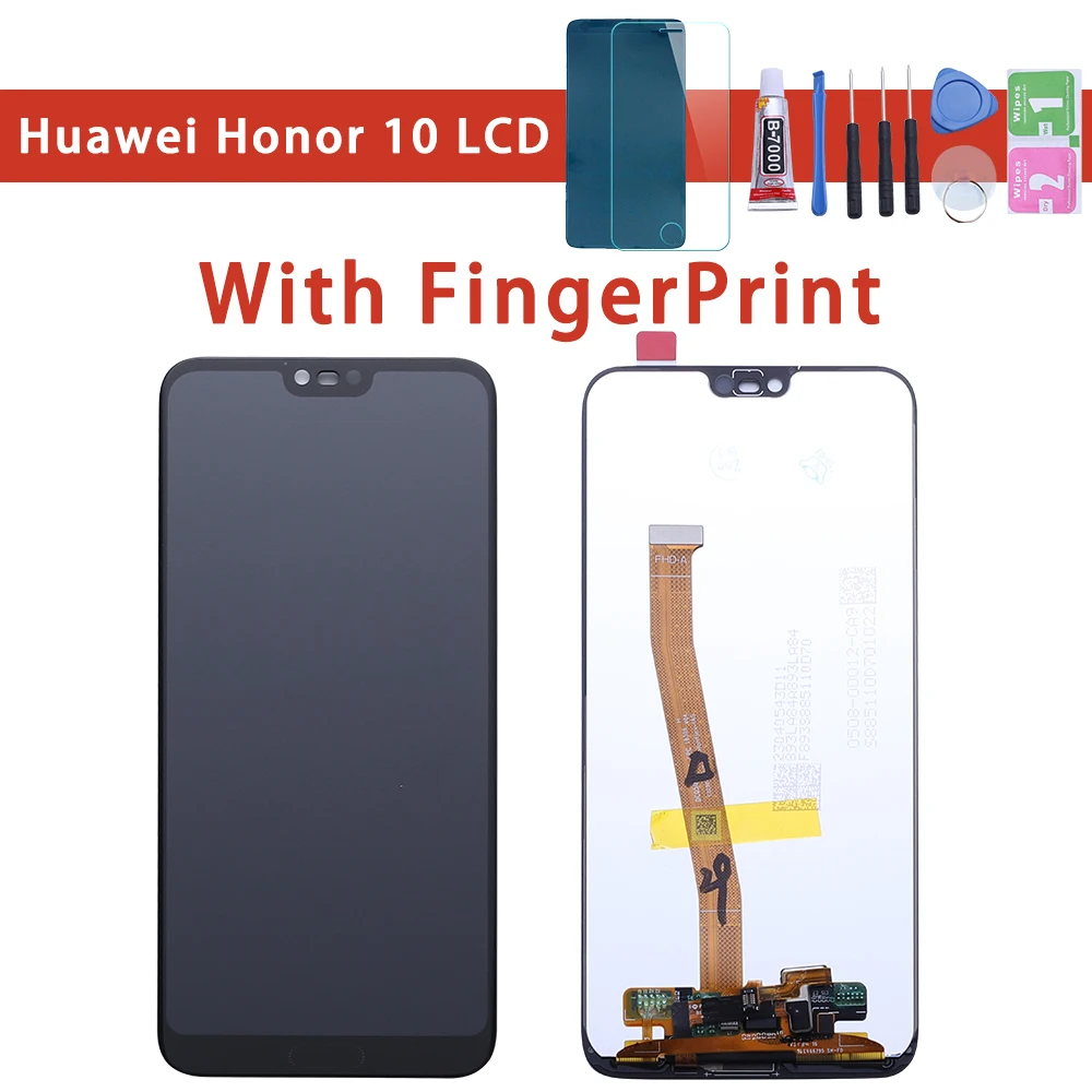 

with Fingerprint 5.8'' Original LCD For HUAWEI Honor 10 Display Touch Screen Frame For Huawei Honor 10 LCD Display On Col-L29