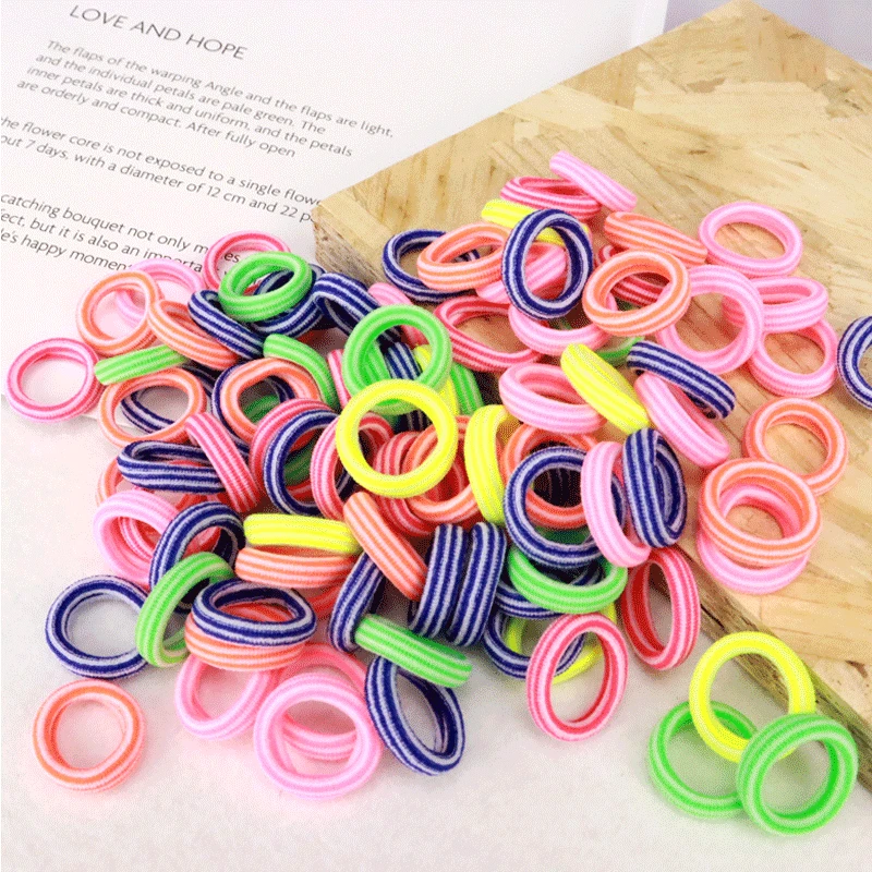 banana hair clips 50/100pcs Girls Colorful Hair Band Small Elastic Hair Bands Children Ponytail Holder Scrunchie Headband Kids Hair Accessories bride headband