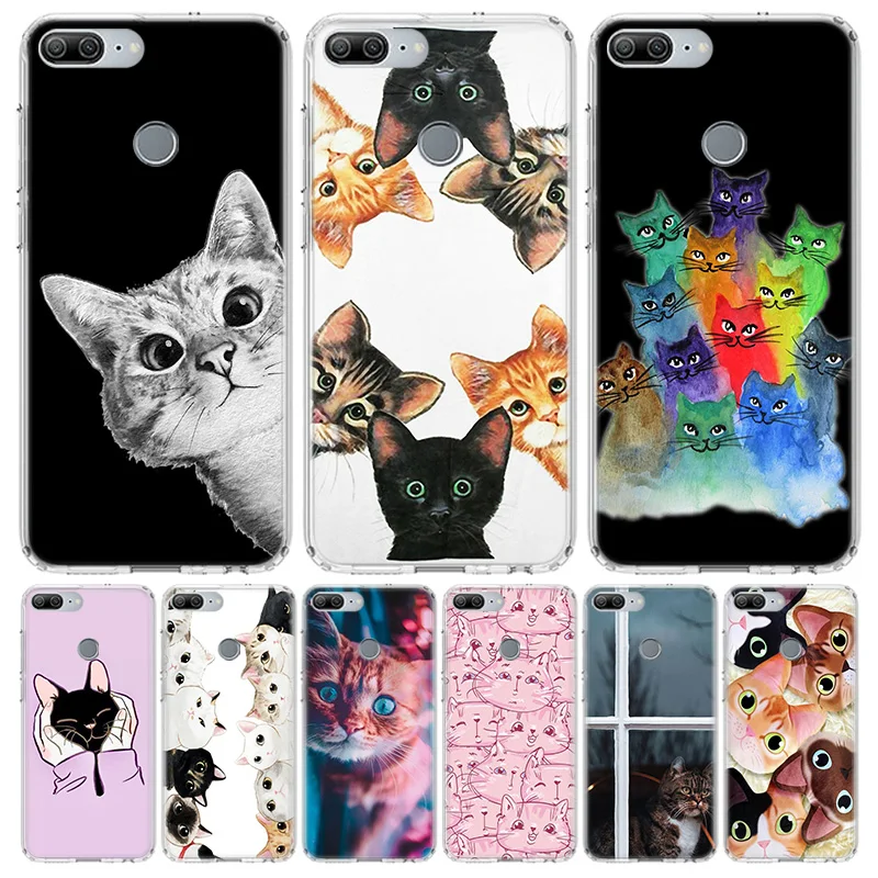 Для девочек, с рисунком кота и милый котенок Catling чехол для huawei Y9 Y5 Y6 Y7 Honor 8X 8A 8S 7A фотоаппаратов моментальной печати 7S 9 10 Lite 8A 10i 20S Крышка ультра тонкий чехол для телефона