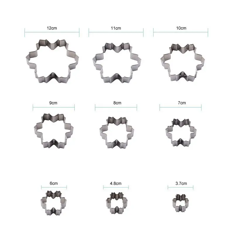 Формочка для рождественского печенья Снежинка модель печенья нержавеющая сталь помадка Пряничный штамп 9 размеров формы для выпечки Инструменты для выпечки
