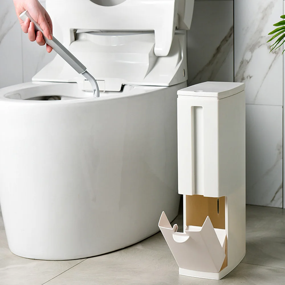 

Bathroom trash can household trash can toilet brush set with cover narrow trash can new